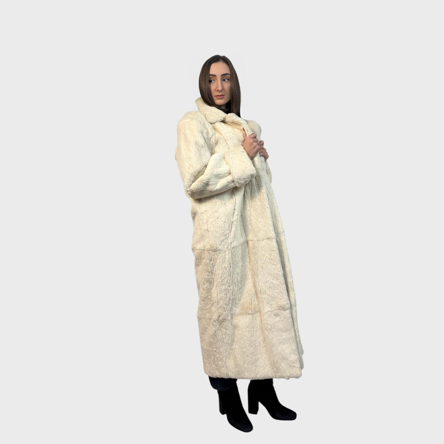 White Rex Rabbit Long coat