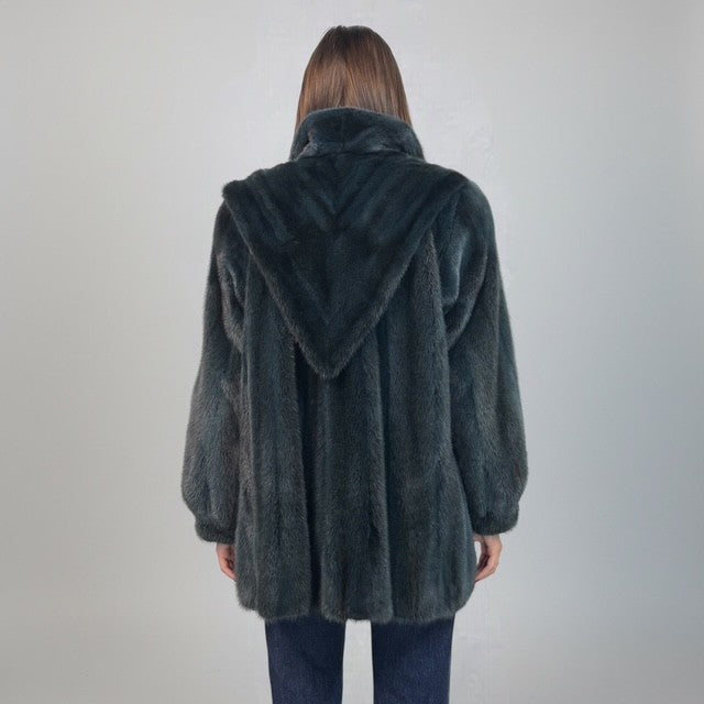 Blue Grey Female Mink Jacket