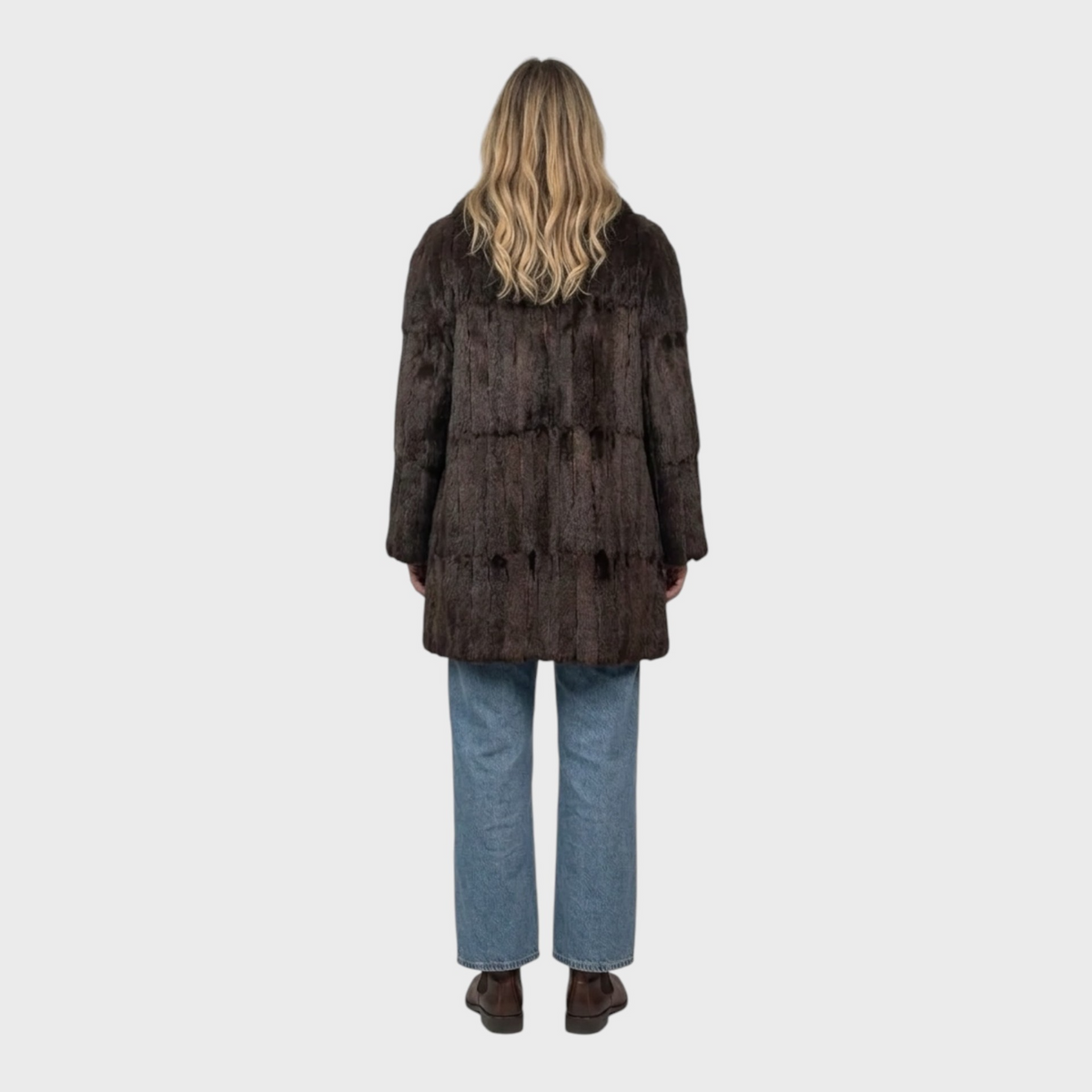 Dark Brown Vintage Squirrel 3/4 Coat