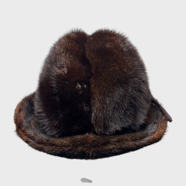 VINTAGE DARK BROWN MINK HAT