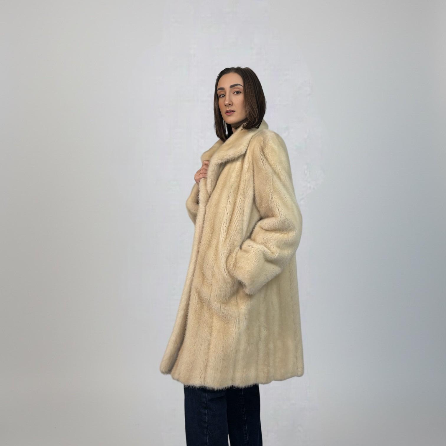 Upcycled Natural Blush Mink 7/8 Coat