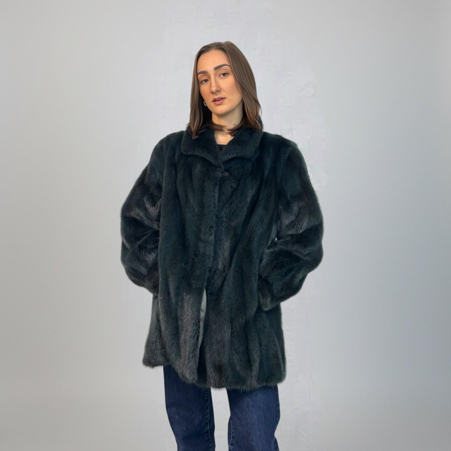 Blue Grey Female Mink Jacket