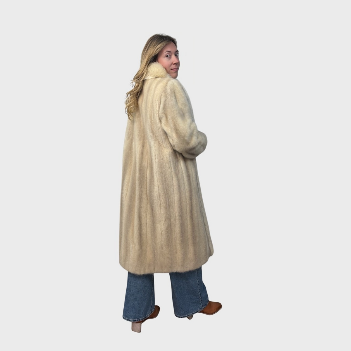 Blue Shadow Male Mink Coat - Shadow Fox Tuxedo Fronts
