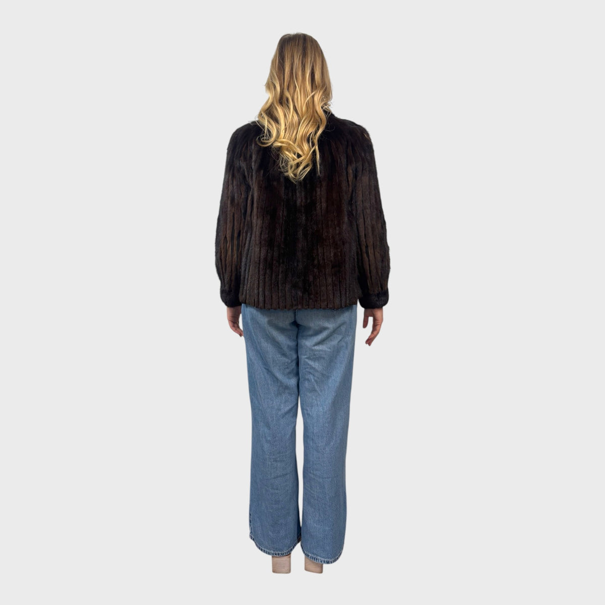 Corduroy Short Mink Jacket
