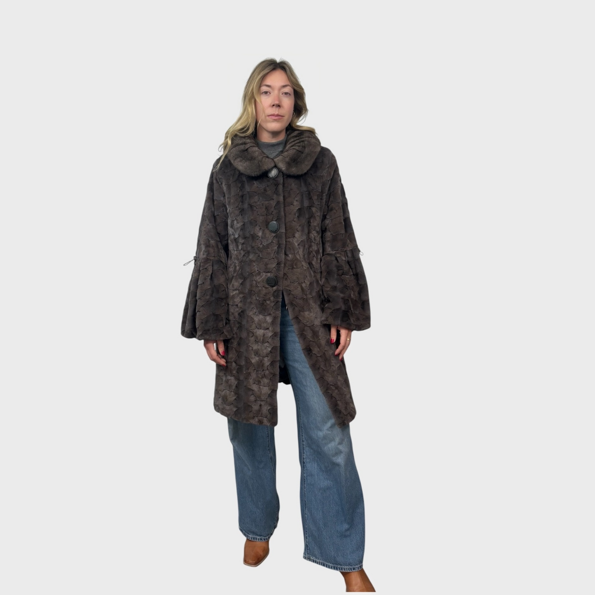Sculptured Mink 7/8 Coat