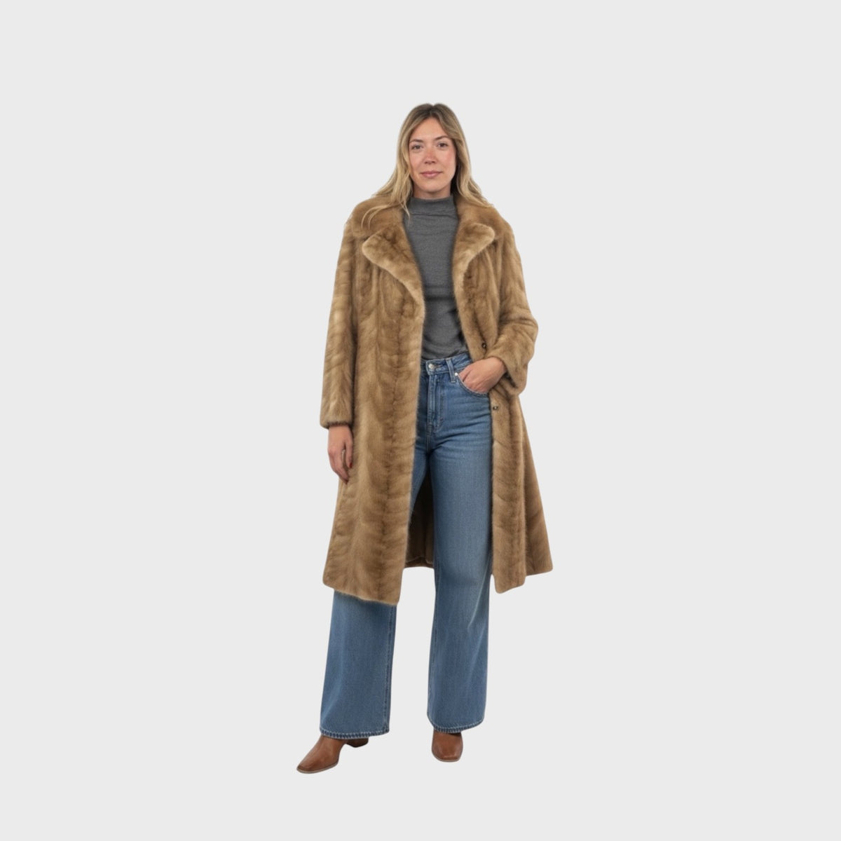 Light Pastel Vintage Mink Paw Coat