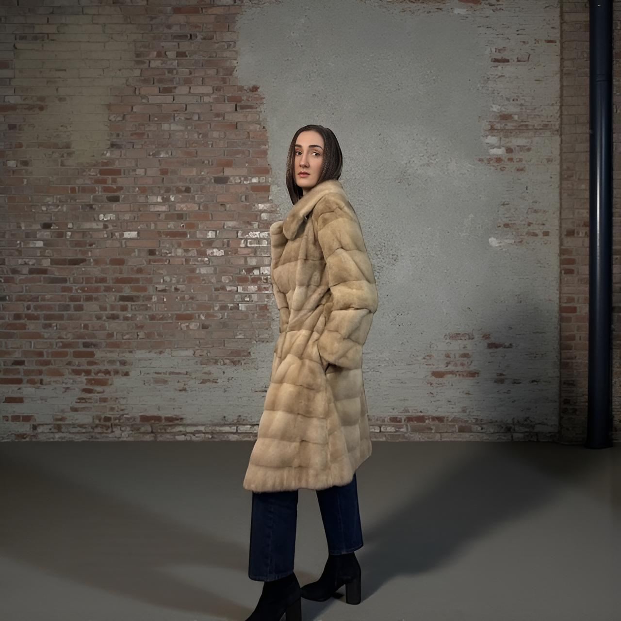 Palomino Horizontal Female Mink 7/8 Coat