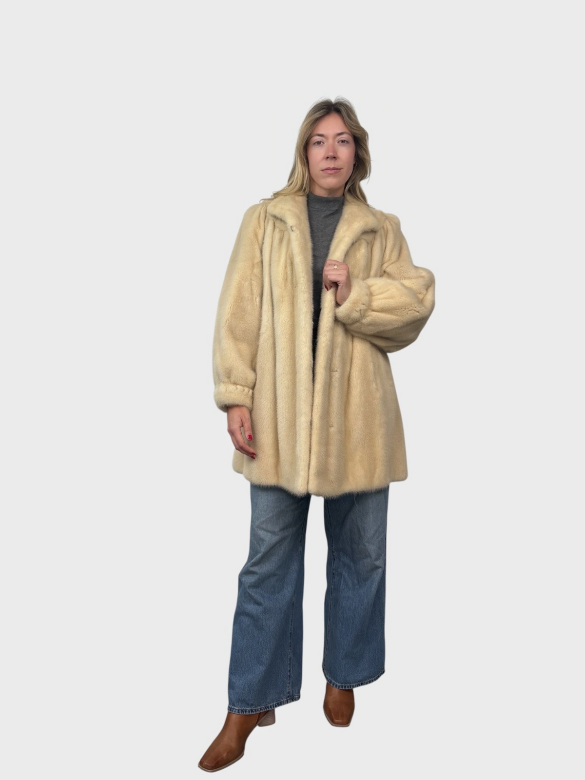 3/4-Length Pearl Mink Jacket