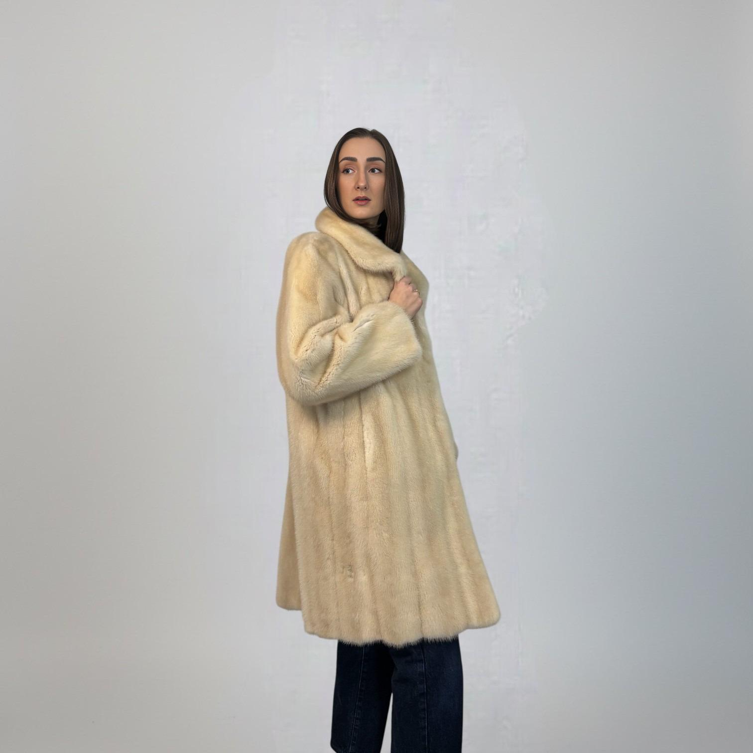 Upcycled Natural Blush Mink 7/8 Coat