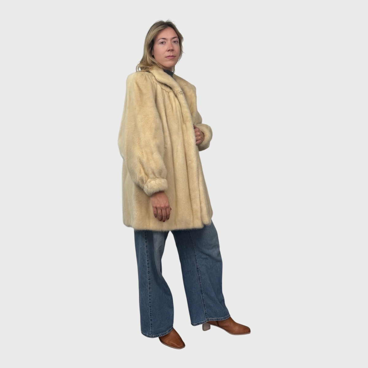 3/4-Length Pearl Mink Jacket
