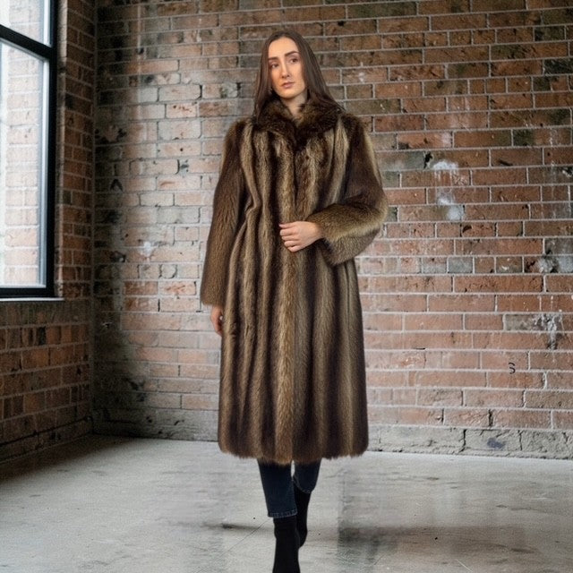 Natural Raccoon Coat