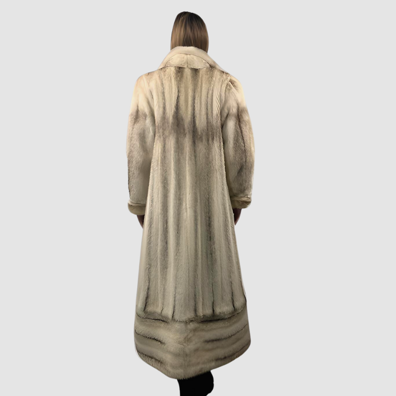 BROWN CROSS FEMALE MINK COAT-ZIP-OUT BOTTOM