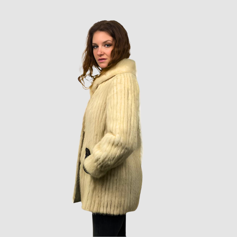 CORDUROY CUT PEARL MINK JACKET