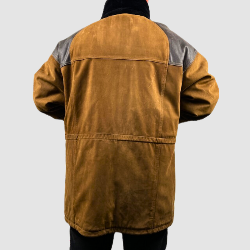 SUEDE JACKET FULLY LINED IN BLACK ONYX SHEARED BEAVER