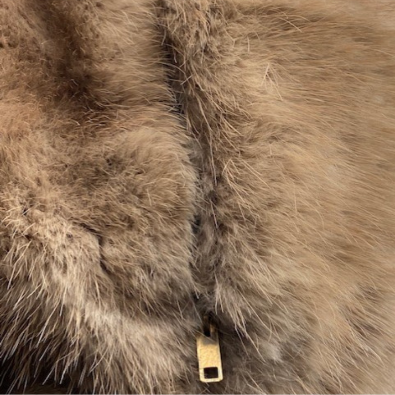 MUSKRAT MUFF WITH RIBBON