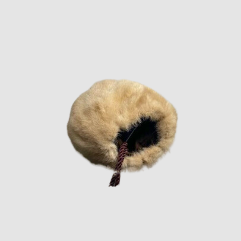 PEARL MINK MUFF WITH CORD