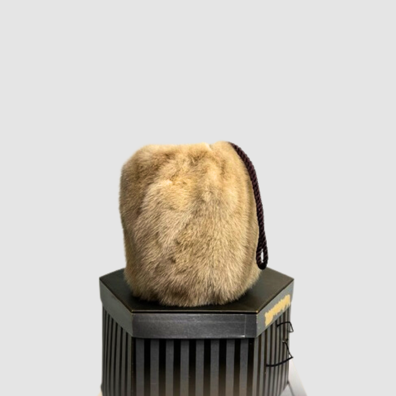 PEARL MINK MUFF WITH CORD