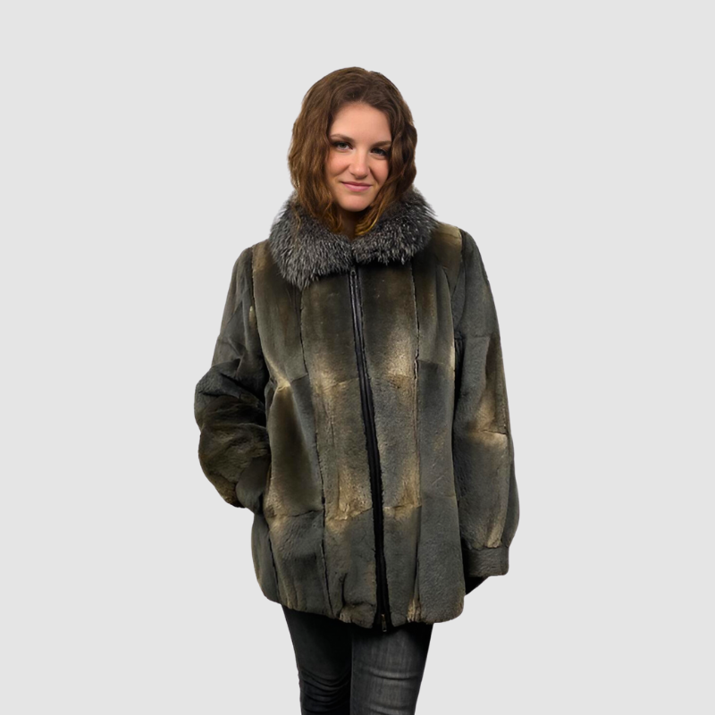 UPCYCLED SHEARED MUSKRAT JACKET