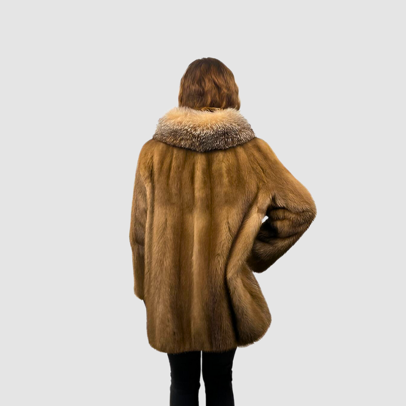 VINTAGE PASTEL MINK JACKET - CRYSTAL FOX COLLAR