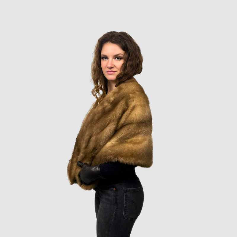 WOMEN'S PASTEL MINK STOLE - SIZE M