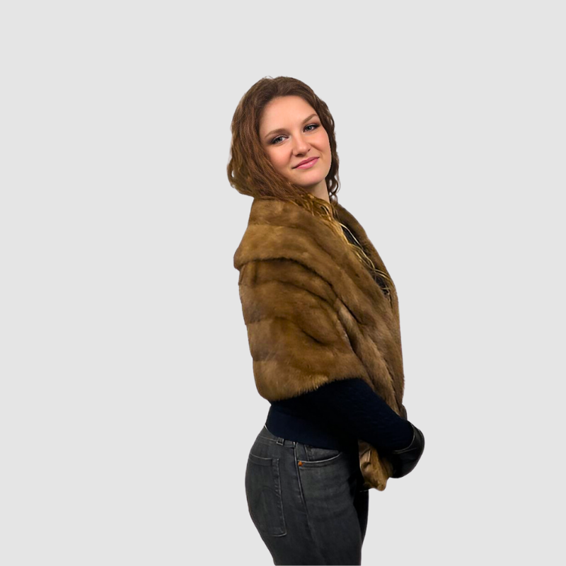 WOMEN'S PASTEL MINK STOLE - SIZE M