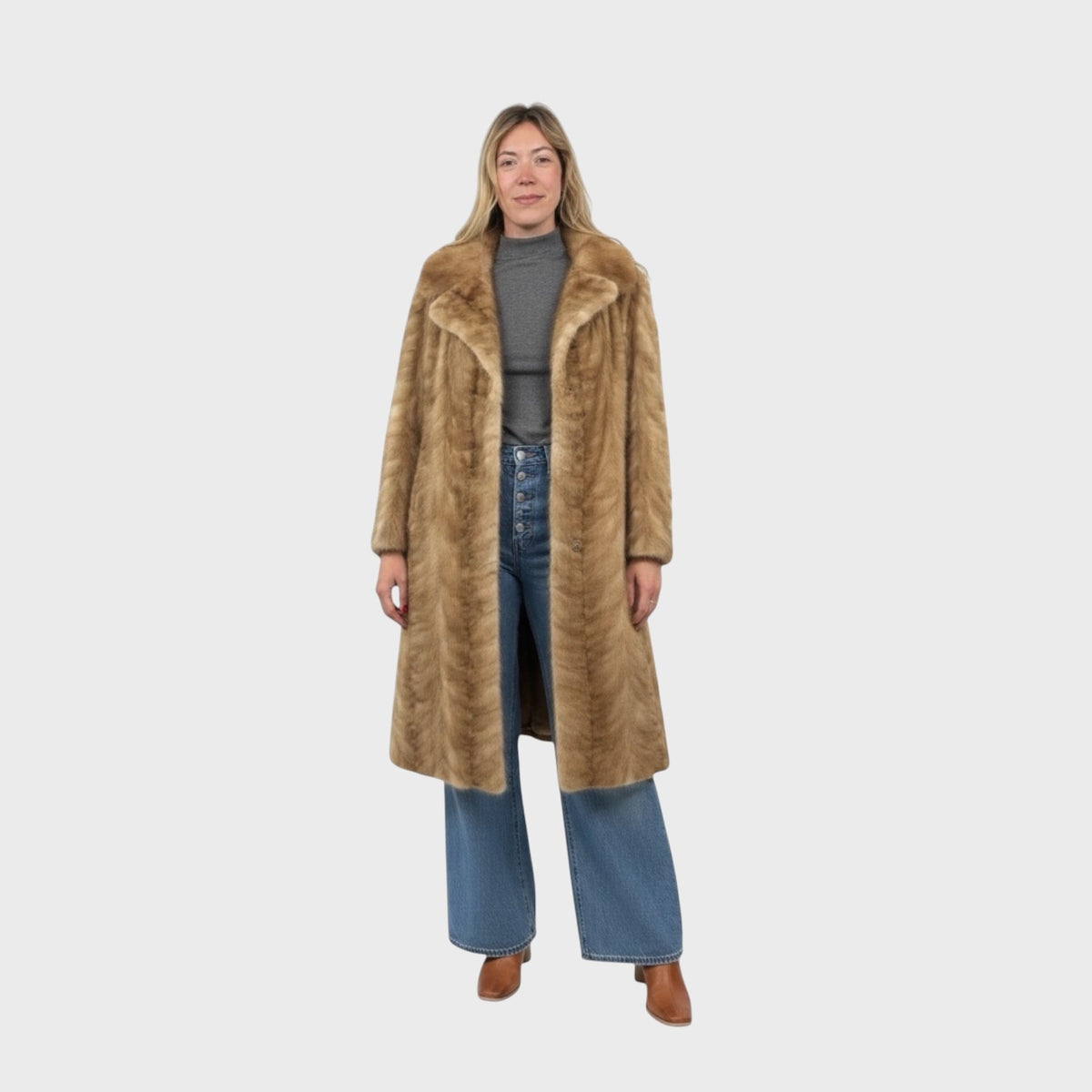 Light Pastel Vintage Mink Paw Coat