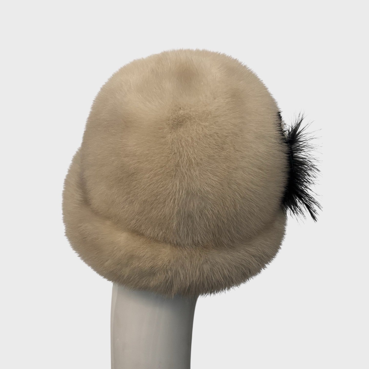 VINTAGE VIOLET MINK HAT - FEATHERS