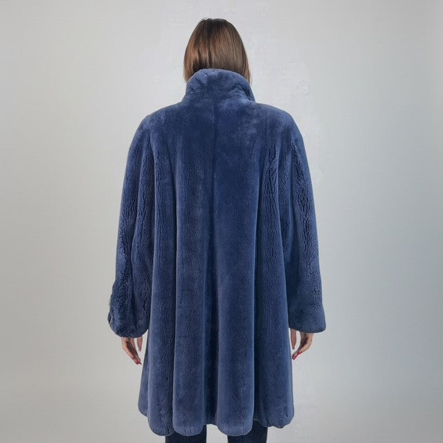 Blue Dyed Sheared Beaver Stroller