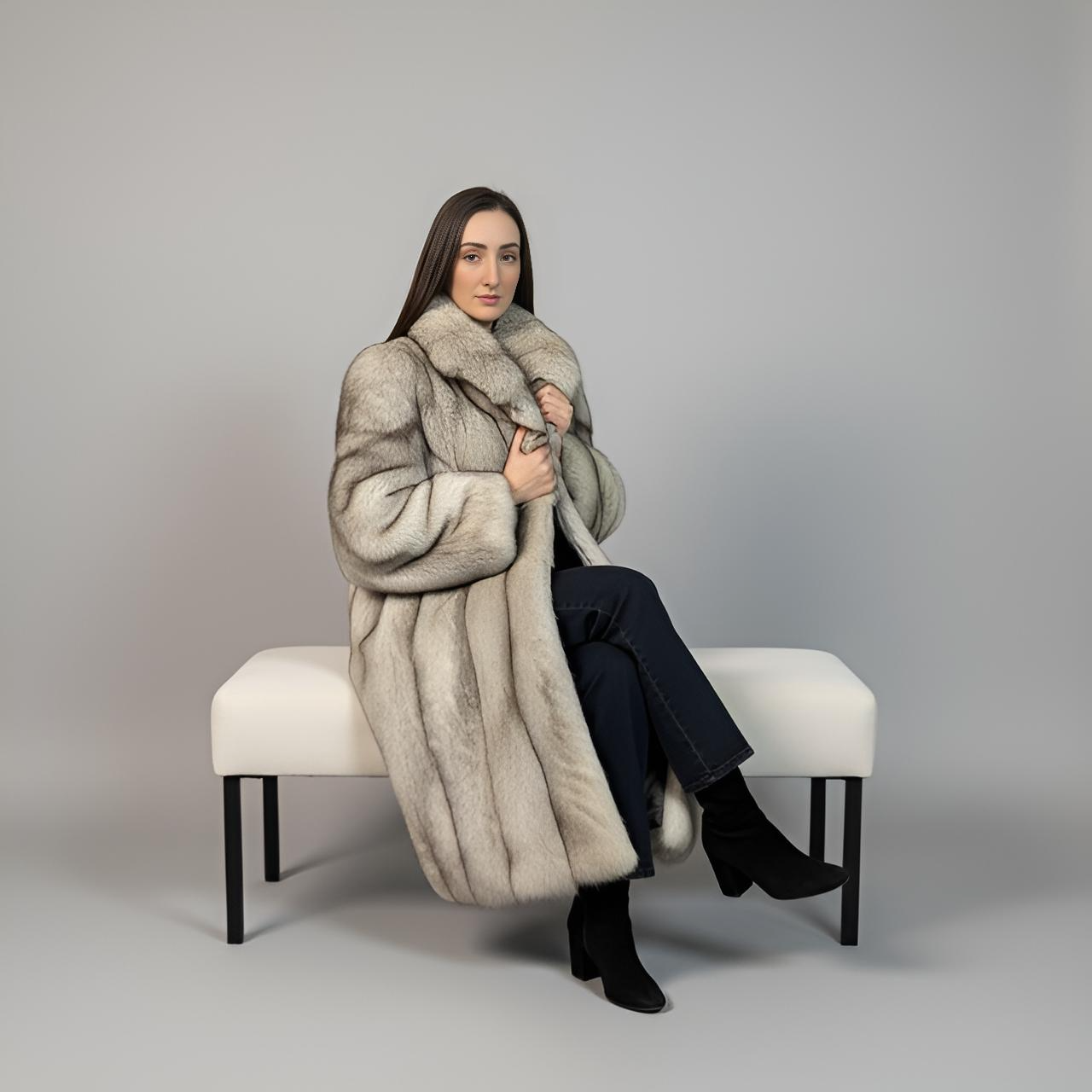 Natural Blue Fox coat