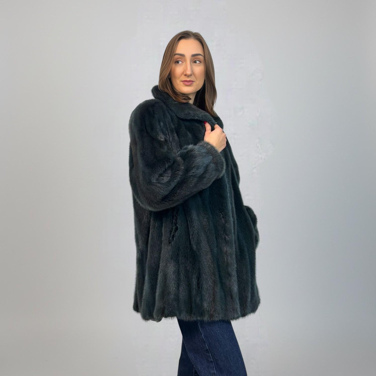 Blue Grey Female Mink Jacket