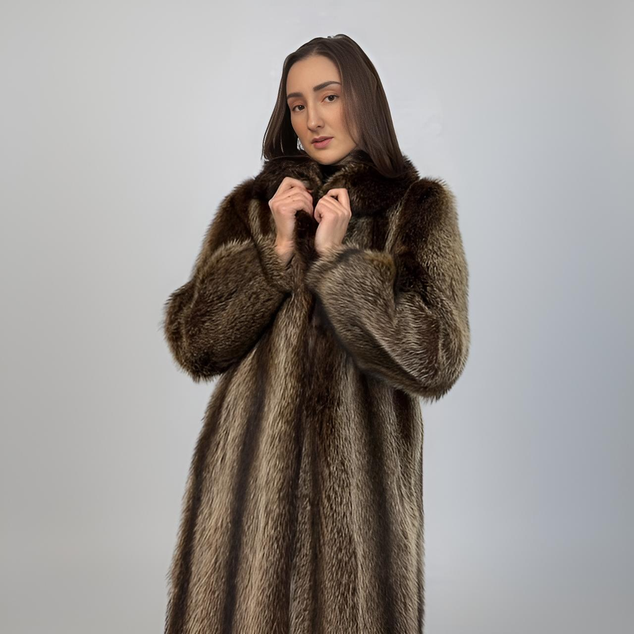 Natural Raccoon Coat Band Cuffs
