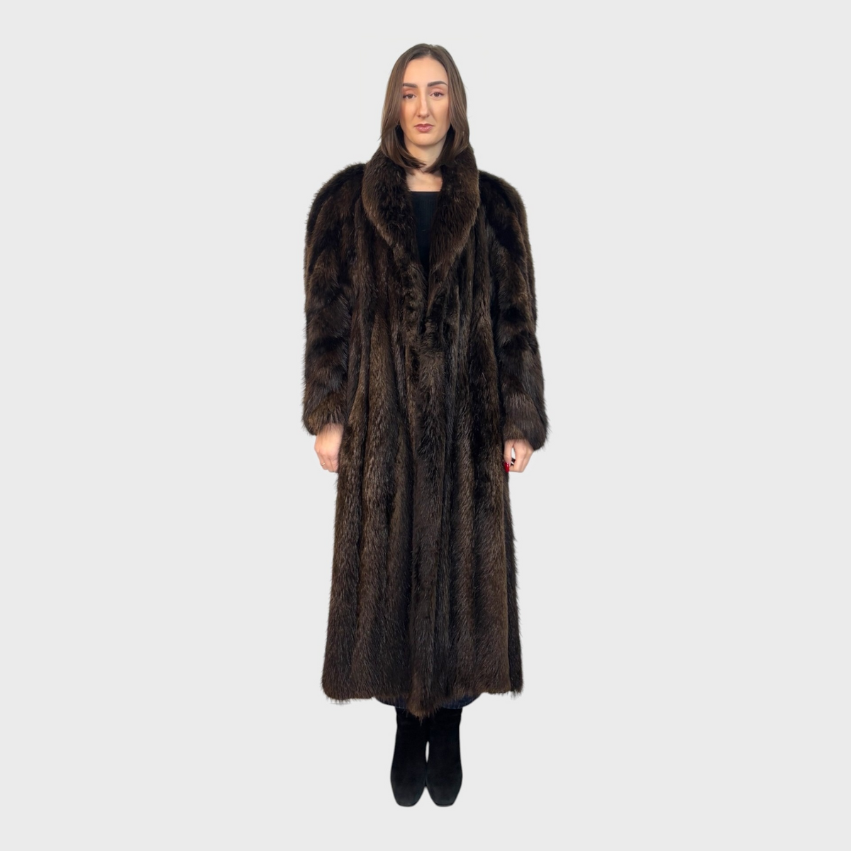 Vintage Long Beaver Fur Coat — Ebony