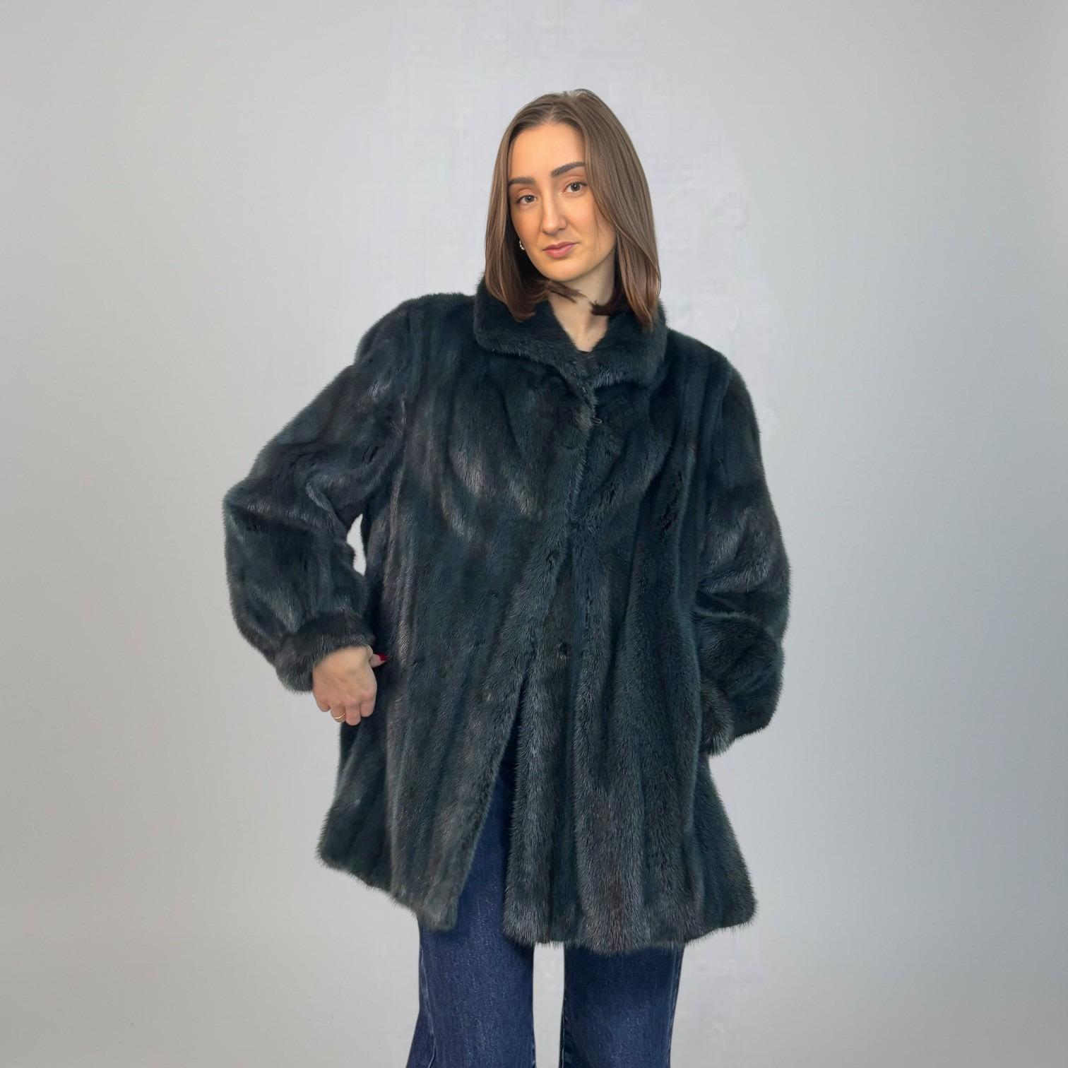 Blue Grey Female Mink Jacket