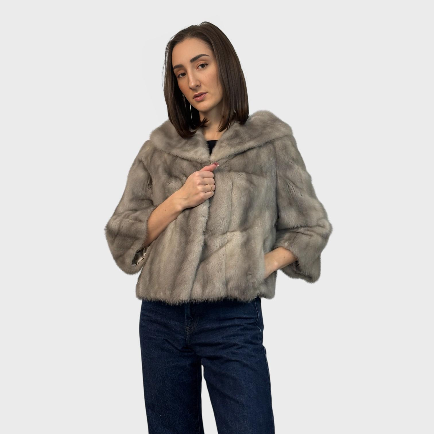 Sapphire Short Female Mink Jacket - 3/4 Length Sleeves