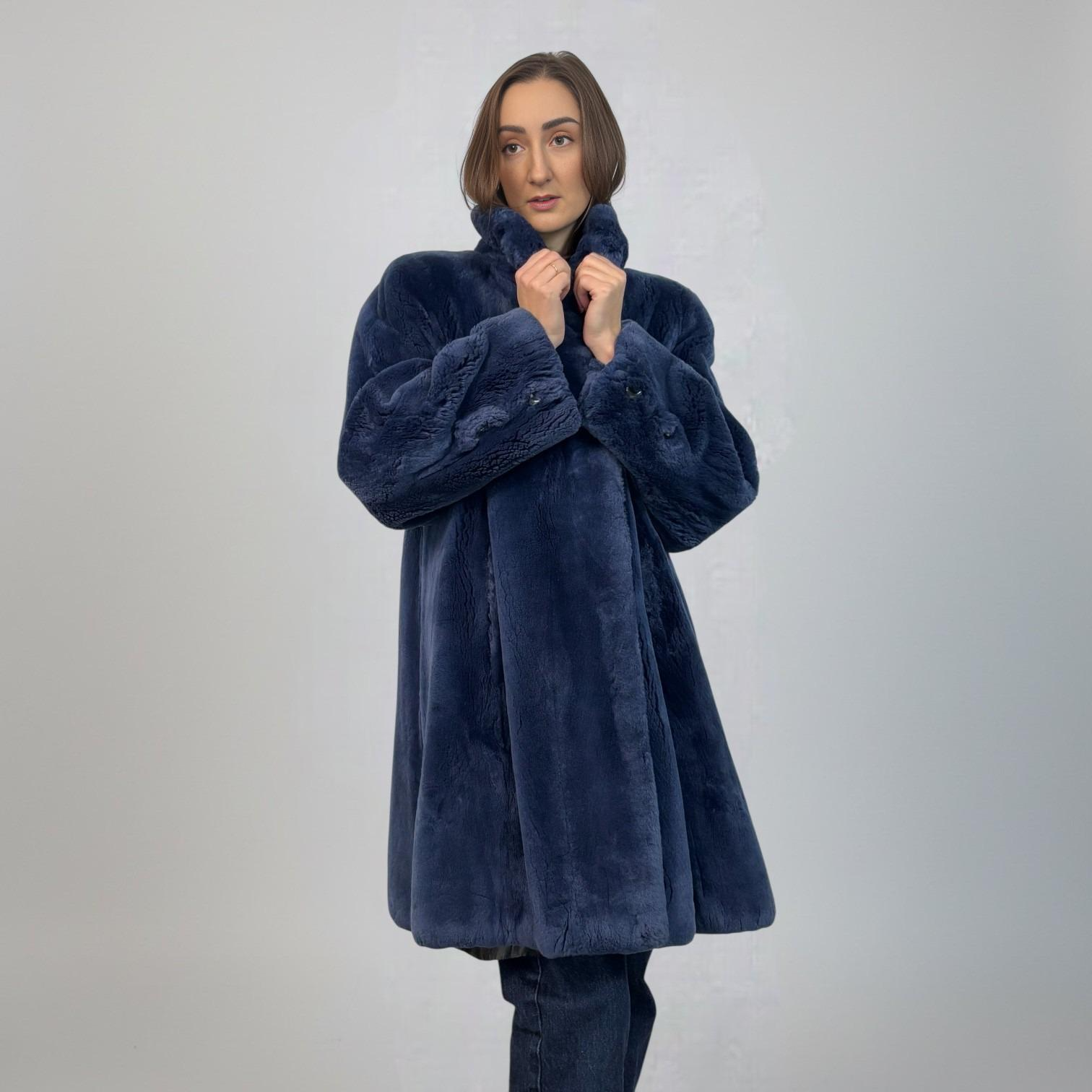 Blue Dyed Sheared Beaver Stroller