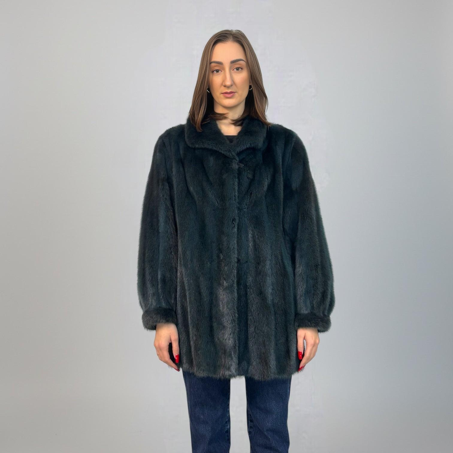 Blue Grey Female Mink Jacket