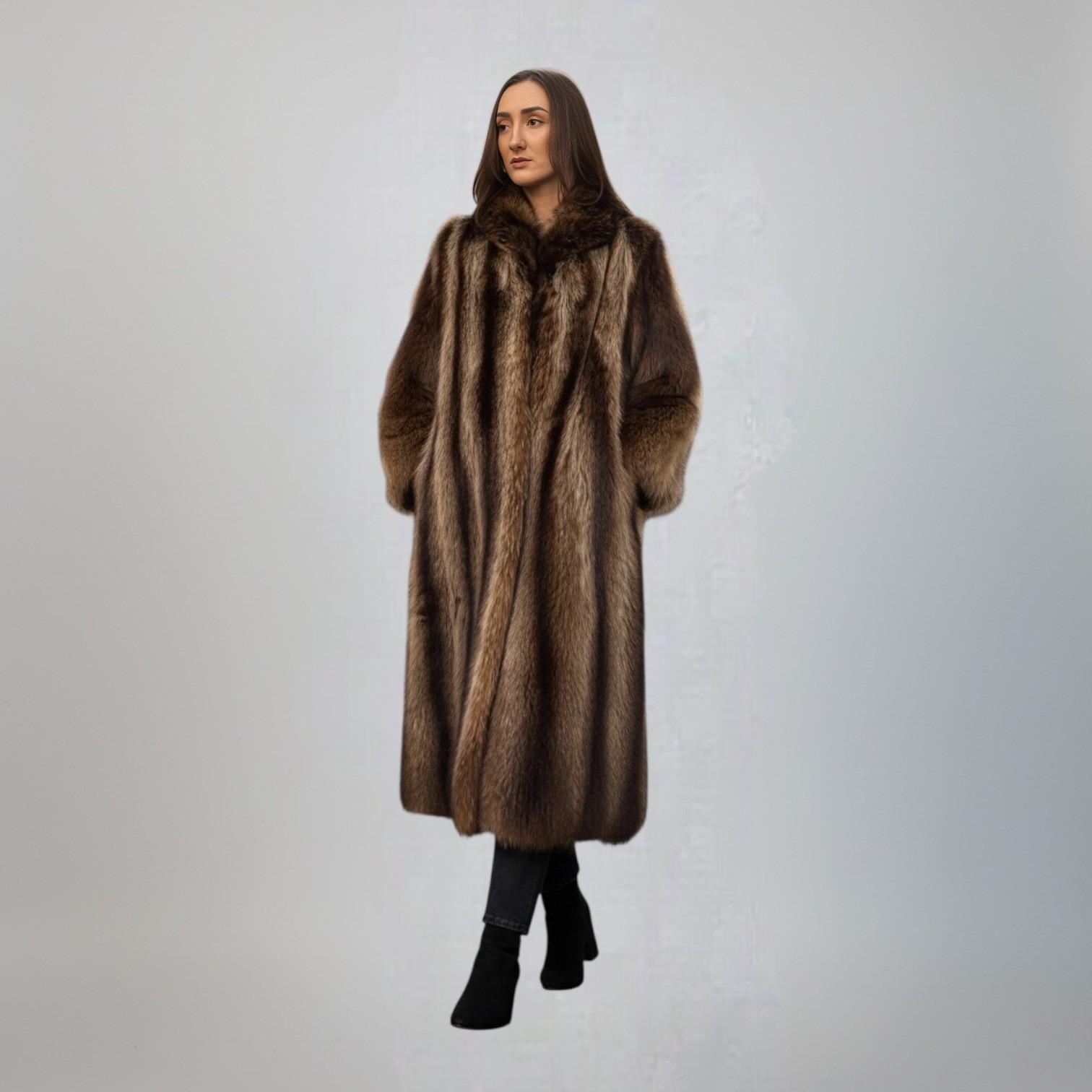 Natural Raccoon Coat