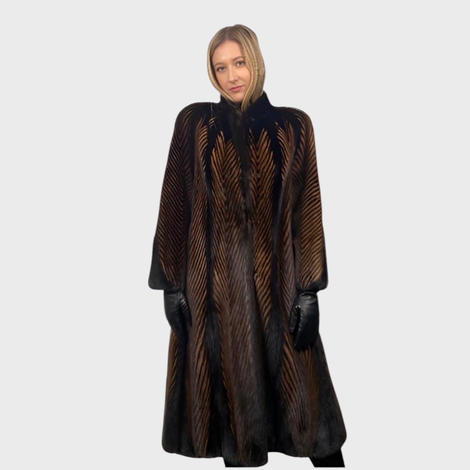 VINTAGE TWO TONE MINK COAT DEMI BUFF/RANCH