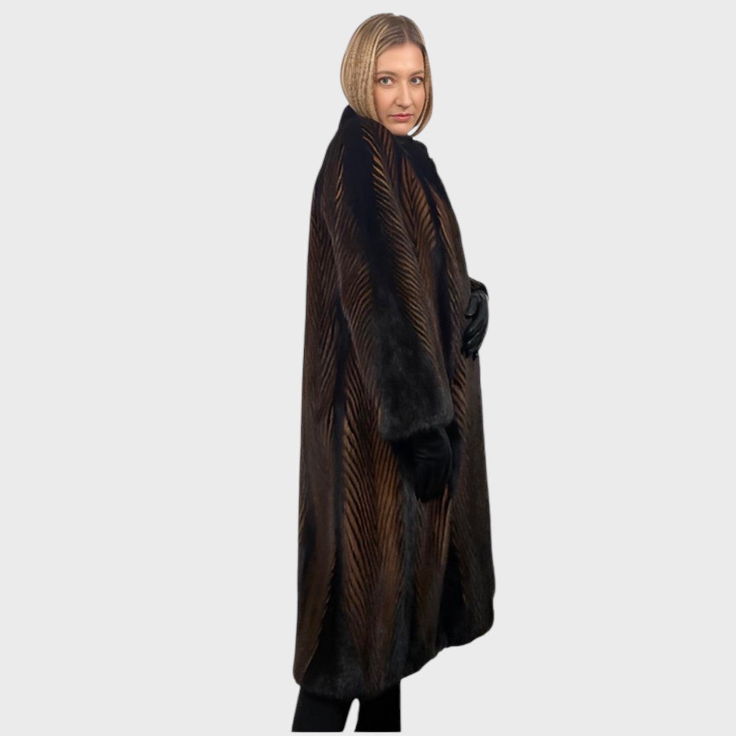 VINTAGE TWO TONE MINK COAT DEMI BUFF/RANCH
