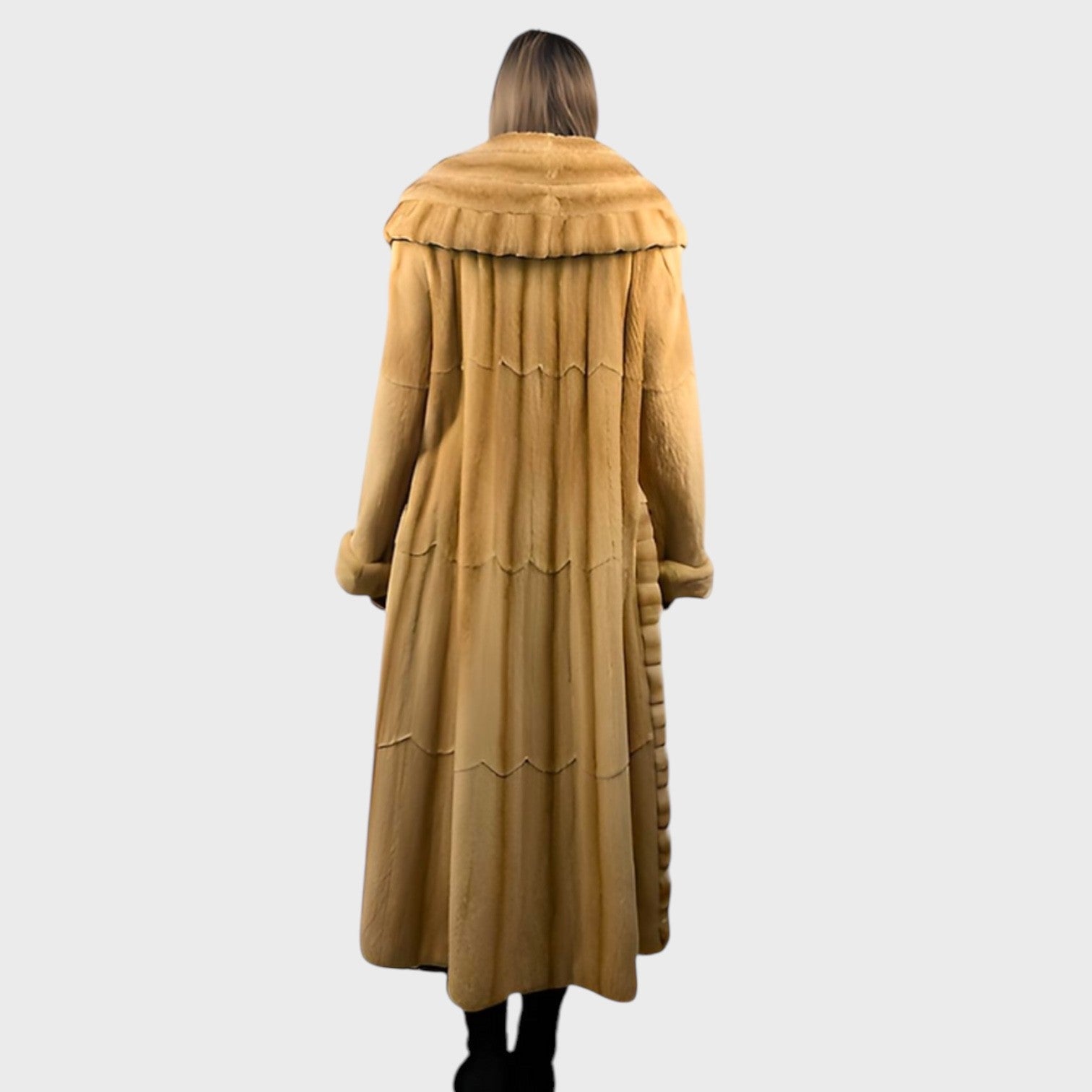WHISKEY PLUCKED FEMALE MINK COAT