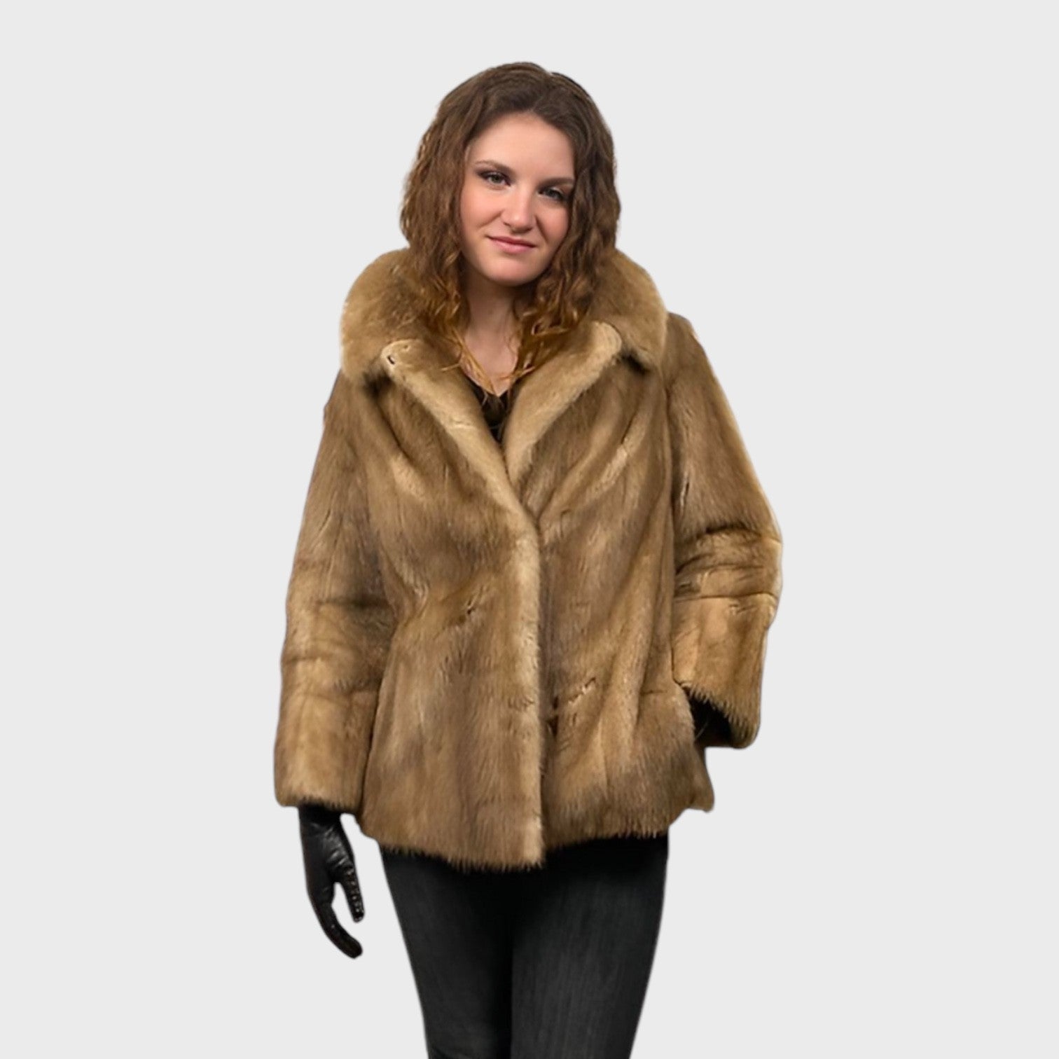 WOMEN' PASTEL MINK SHORT JACKET