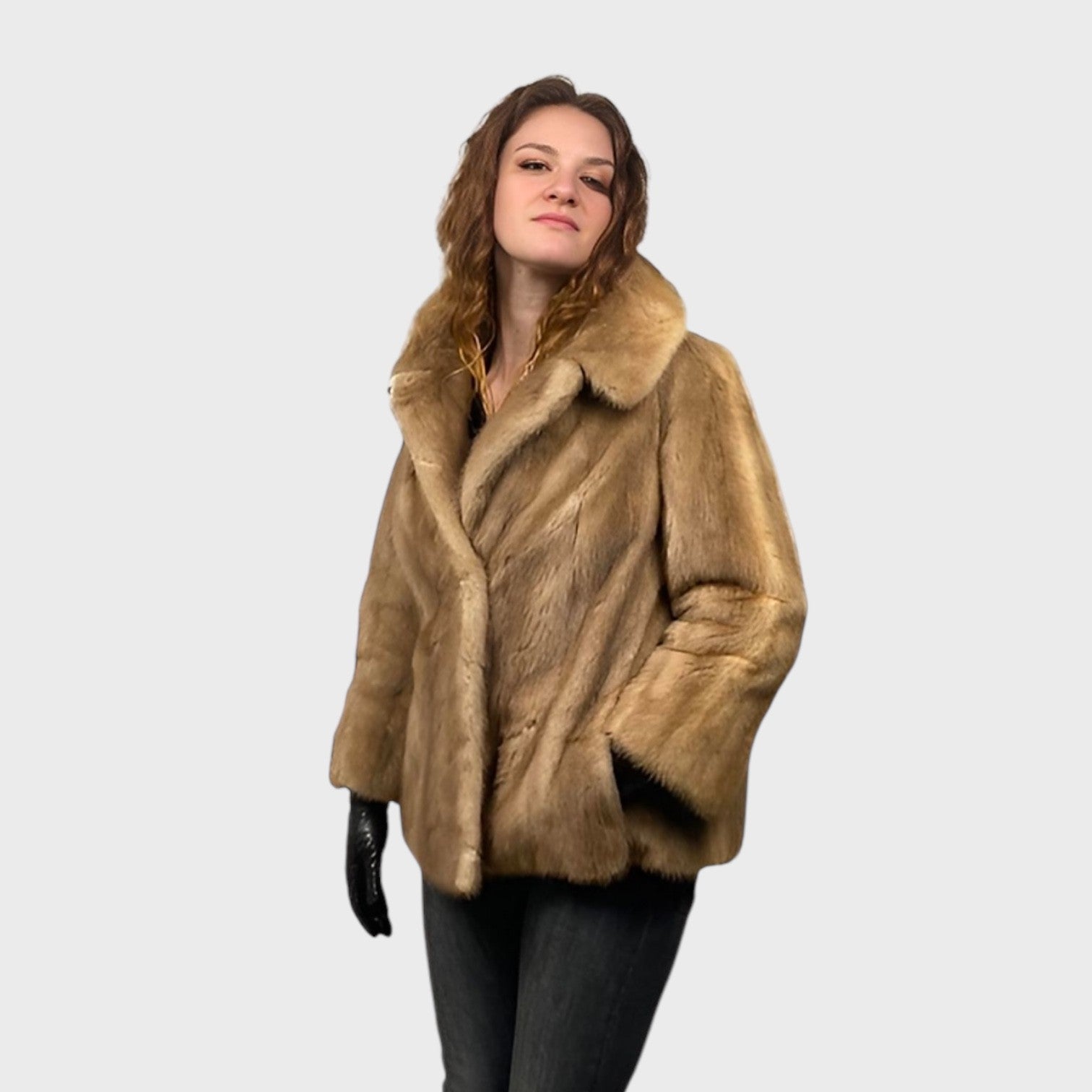 WOMEN' PASTEL MINK SHORT JACKET