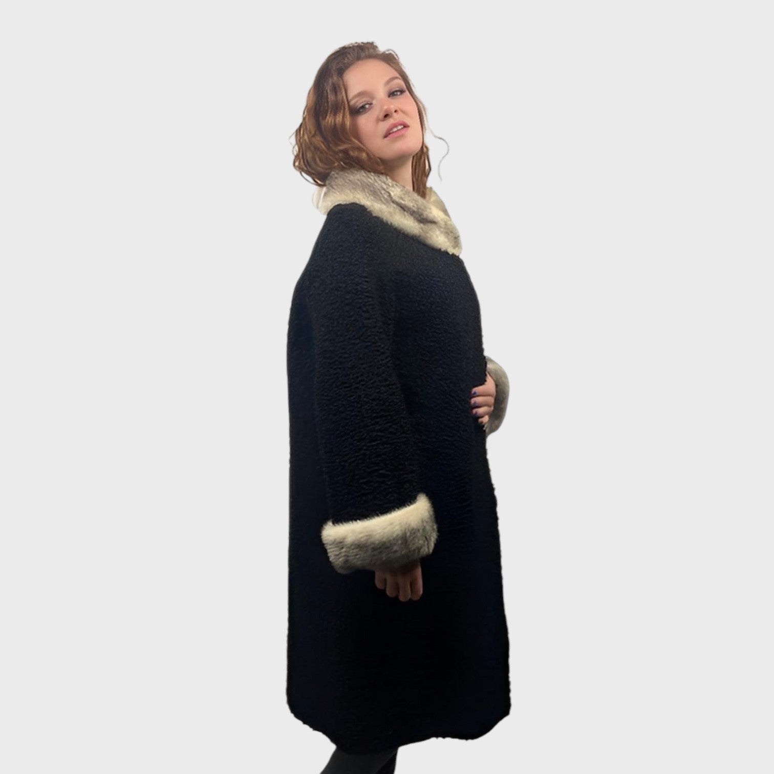WOMEN'S BLACK PERSIAN LAMB COAT