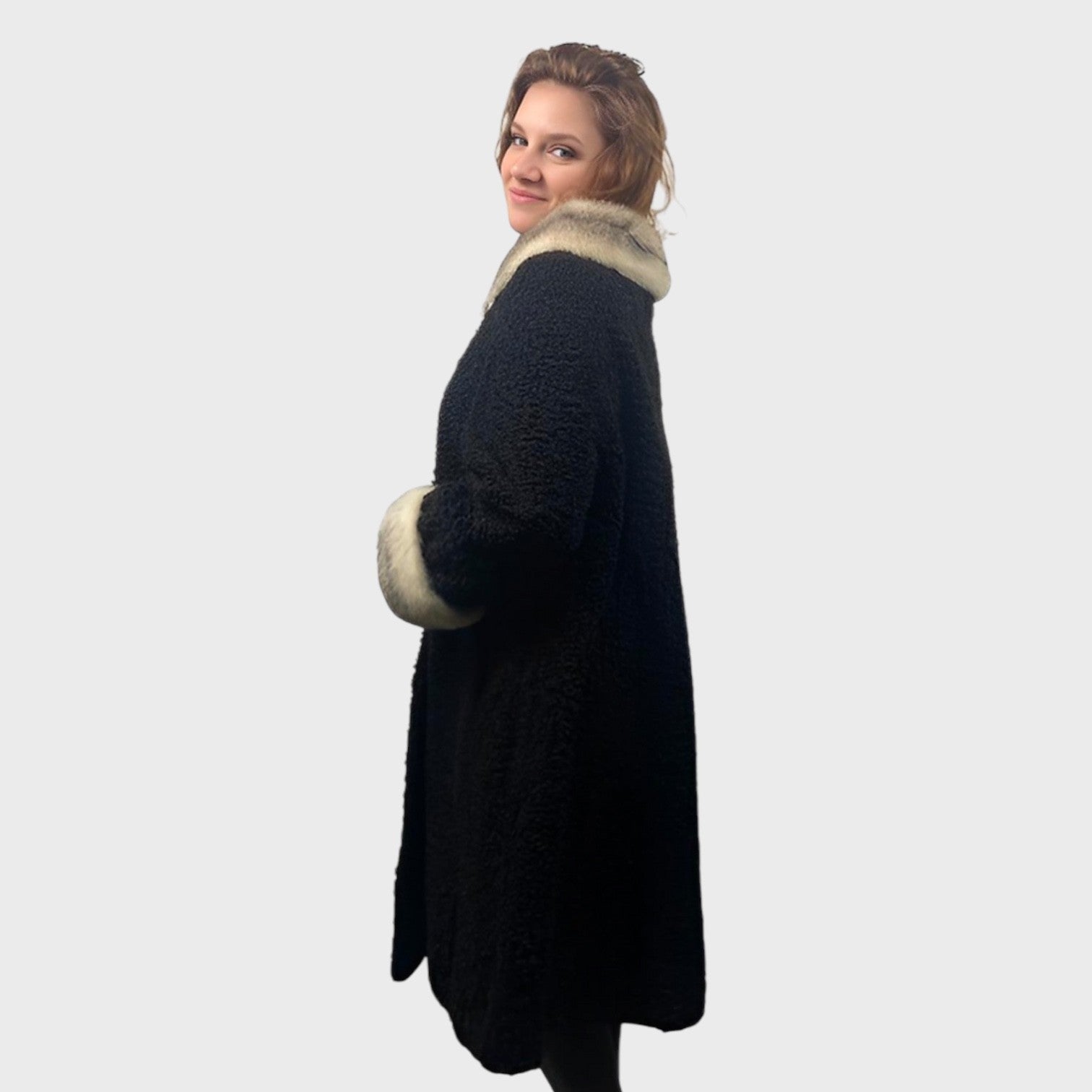 WOMEN'S BLACK PERSIAN LAMB COAT