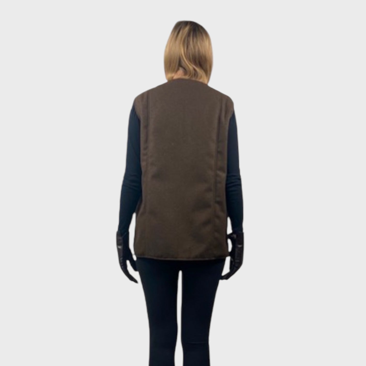 WOMEN'S UPCYCLED DARK RANCH MINK VEST & WOOL