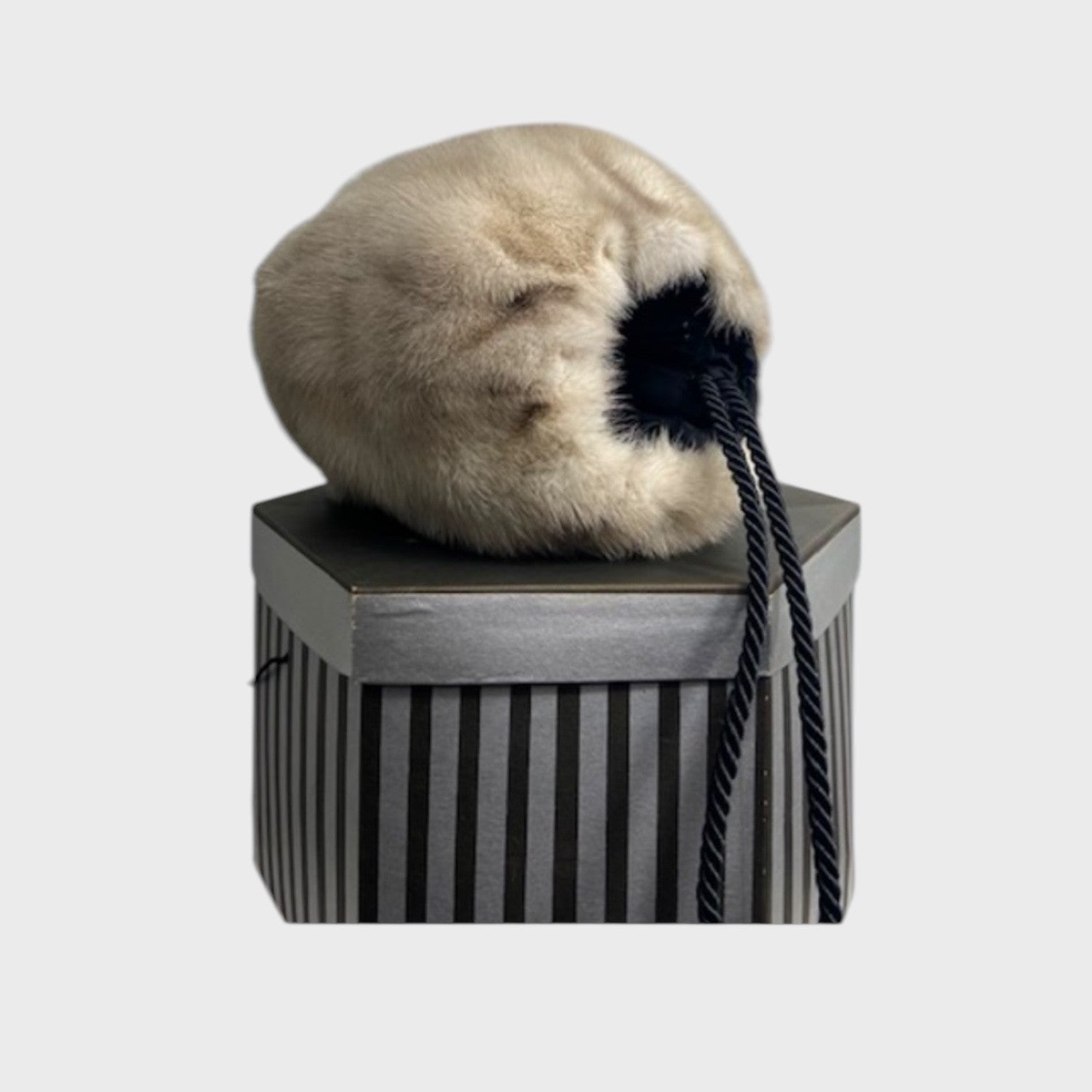 VIOLET MINK MUFF WITH CORD