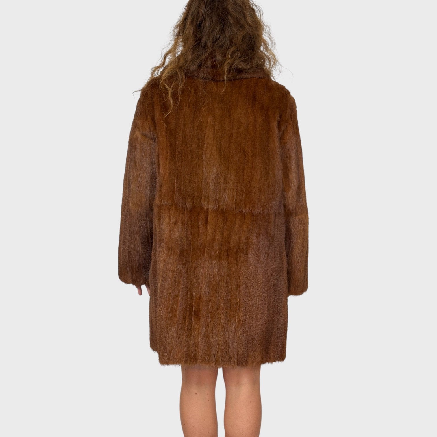 Brown dyed China Mink Jacket