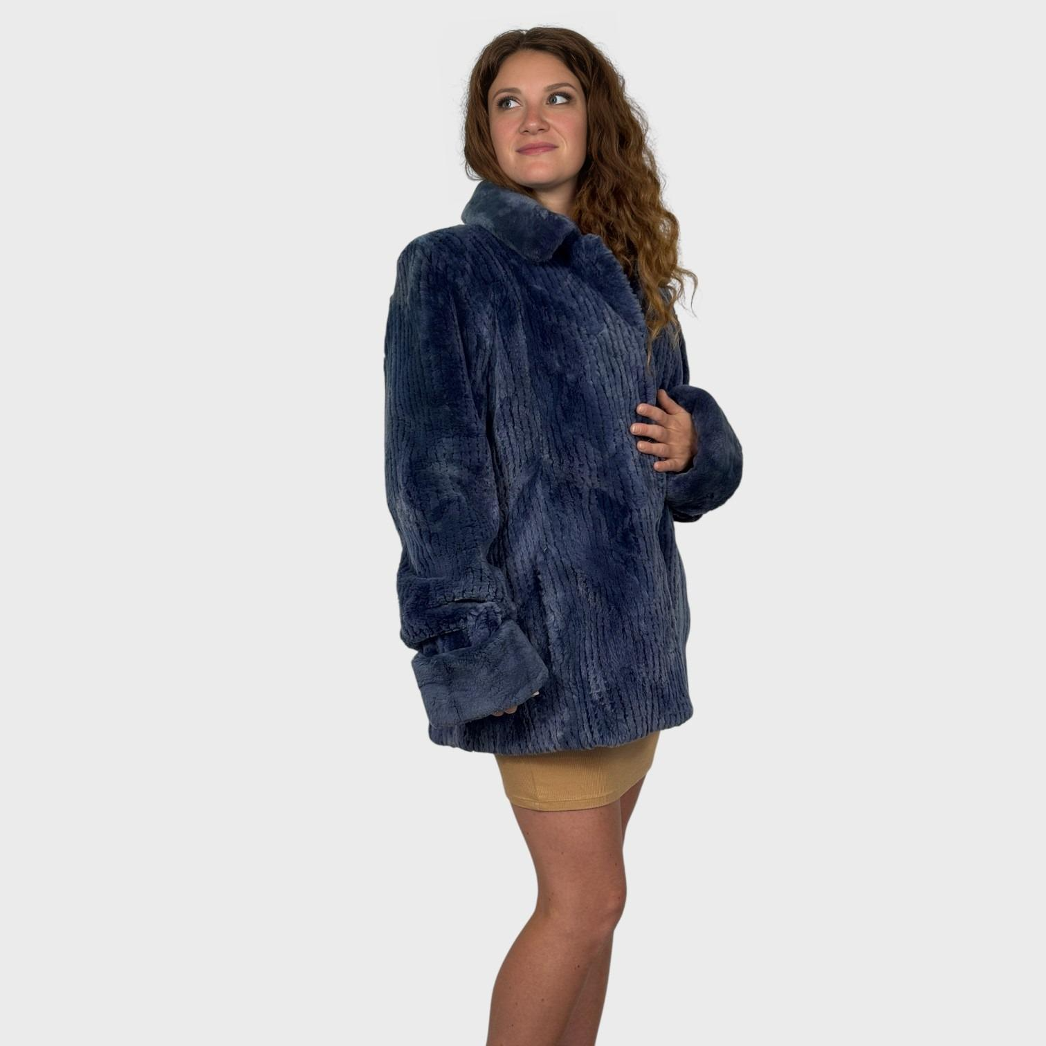 Denim Blue Sheared Beaver Jacket