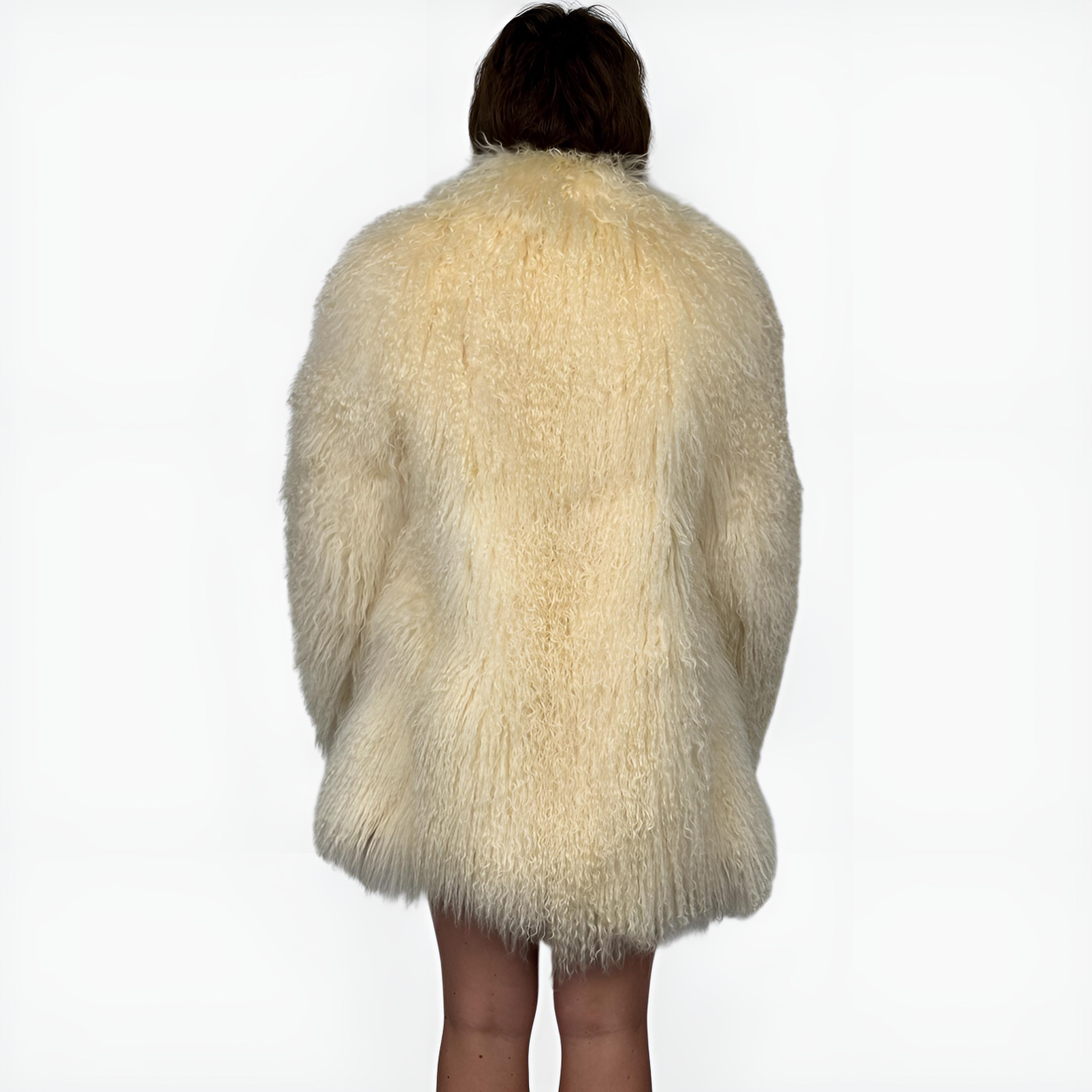 Creamy Natural Mongolian Lamb Jacket