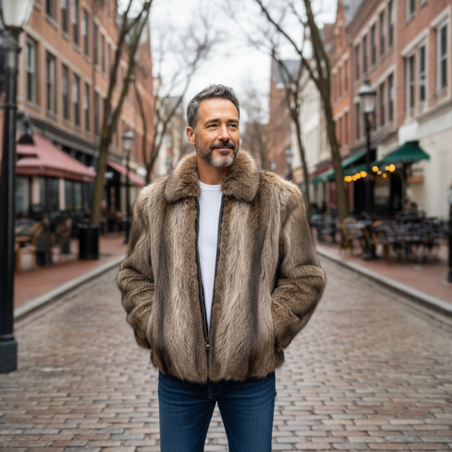 Natural Raccoon Jacket-Zipper Fronts